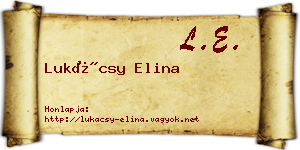 Lukácsy Elina névjegykártya